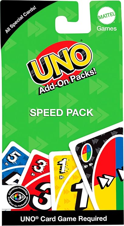 Mattel Games UNO Add-On Speed Card Game for Kids, Adults & Family Game Night,JCV57