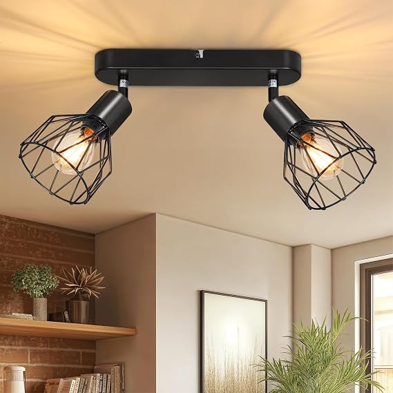 Kimjo LED Ceiling Light 2 Bulbs E14 Round Black