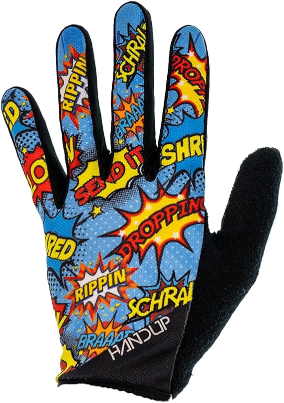 Handup Most Days Full Finger Lightweight Anti-Slip Breathable Mountain Bike MTB Bicycle Enduro Downhill XC Cycling Motocross Unisex Gloves (Comic Bubbles, Small)