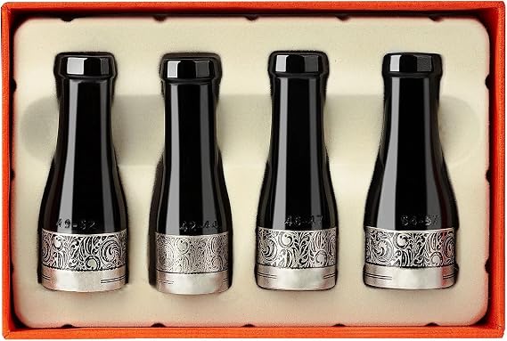 Cigar Mouthpiece Set 4 Size Cigar Holder for Men and Women(Silver), Siilver
