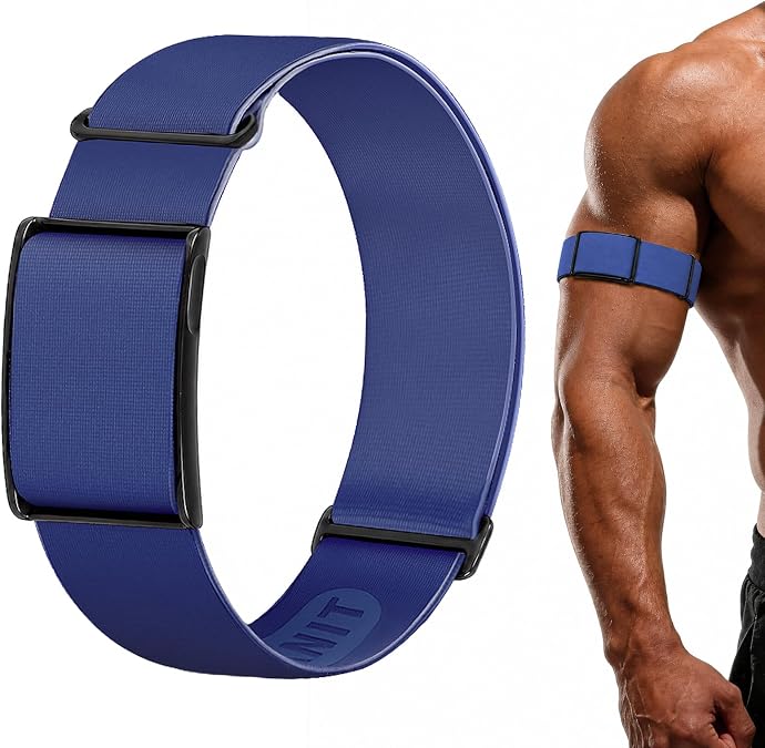 Elastic Bicep Arm Band Compatible with Amazfit Helio Strap, Water-Resistant Woven Sport Strap with Sliding Buckle and Metal Frame
