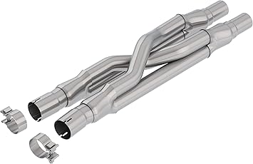 BORLA 60662 Perf. Exhaust SwitchFire X-Pipe 2015-2023 Ford Mustang GT V8 2.25" O.D. Dual In./ 2.5" I.D. Dual Out., 33.2" Overall Length Designed To Replace O.E. Resonator Only T-304 Stainless Steel.