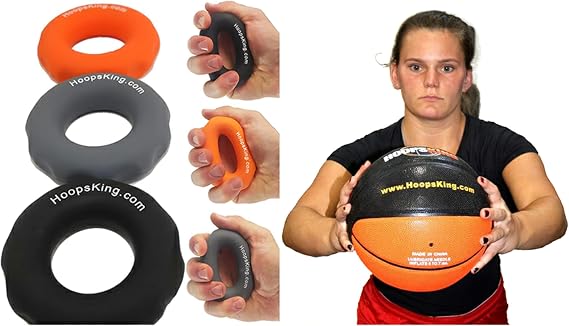 Basketball Training Bundle - Rip N Grip Hand Strengtheners & HOOPSKING Weighted Basketball with Online Training Video - Strengthen Dribbling, Shooting, Passing & Rebounding Skills for All Ages & Skill