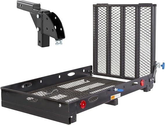 Wheelchair Scooter Carrier & Folding Ramp, Truck SUV, 500 lb, Silver Spring