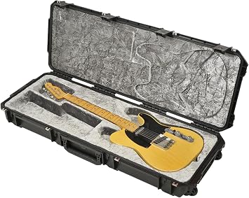 SKB Injection molded Strat/TeleFlight Case - TSA Latches, w/wheels