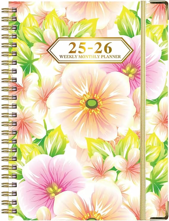 Planner 2025-2026 - Daily Weekly and Monthly - Academic Planner from July 2025-June 2026, 8.5"*6.3", Hardcover, Daily Organizer, with 12 Monthly Tabs and Pocket, 2PCS Bookmark