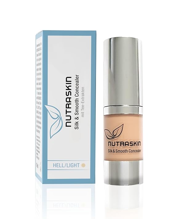 Nutraskin Silk & Smooth Concealer light - Natural Liquid Concealer for a Flawless Complexion I Concealer for Dark Circles, Skin Blemishes, Under Eyes, Wrinkles I Made in Germany I 10ml