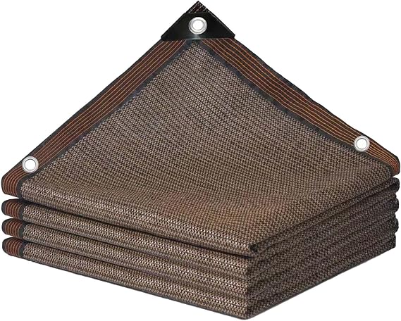 Awning Shade Net with 85%-95% Shade Effect with Eyelets Shade Net Water and Breathable for Greenhouses or Car Spaces (Brown 12-Pin / 2 m x 6 m / 6.6 ft x 23 ft)