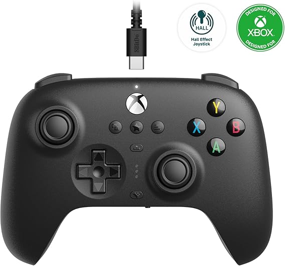8Bitdo Ultimate Wired Controller for Xbox, Hall Effect Joystick Update, Compatible with Xbox Series X|S, Xbox One, Windows 10 & Windows 11 - Officially Licensed (Black)