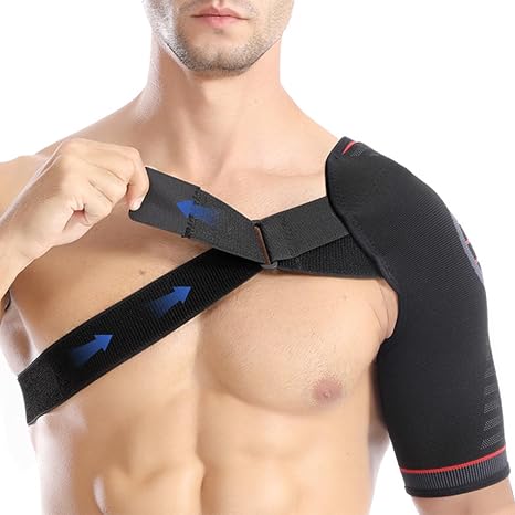 SPOBTRACE Shoulder Brace Adjustable Rotator Cuff Compression Support, S/M