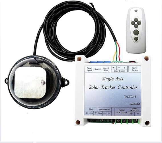 Single Axis Solar Tracker Tracking Controller -Electronic Solar Controller +Light Sensor +IR Remote for Solar Cell Panel System