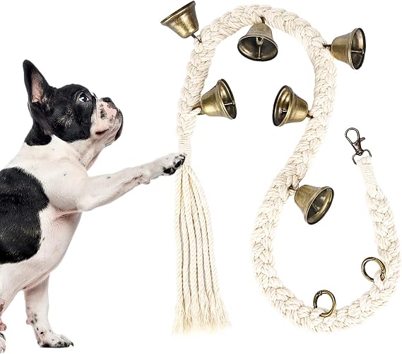 KLOGTSIND Dog Bells to Go Outside, Cotton Handwoven Potty Training Bell
