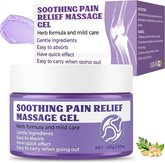 Soothing Massage Gel (100g) - Joint Relief Purple Gel, Natural Ingredients Soothing Relief Cream, Fast-Absorbing Jointgel Cream for Soothing Joint, Shoulder, Knee, Back, Lumbar & Muscle Stiffness