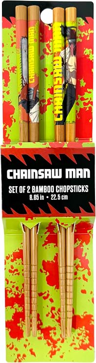 Just Funky Chainsaw Man Chopsticks Anime Chopsticks Set of 2 8.85 Inches Long