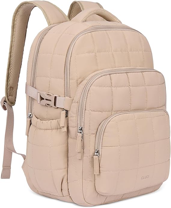 CLUCI Quilted Backpack with RFID, Large Travel Backpack for Women