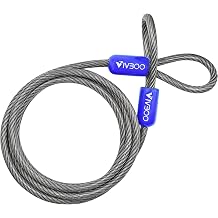 1/4in Security Cable with Loops 4FT/6FT/8FT/10FT Cut-Resistant and Waterproof Security Cable Suitable for Travel,Home and Outdoor Activities