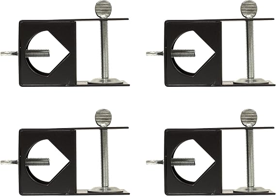 TIKI 4-Pack Accessory Metal Black Deck Clamp for Torches - Outdoor Clamps for Decorative Torches - Deck Backyard Lawn Patio, 4 in, 1321138