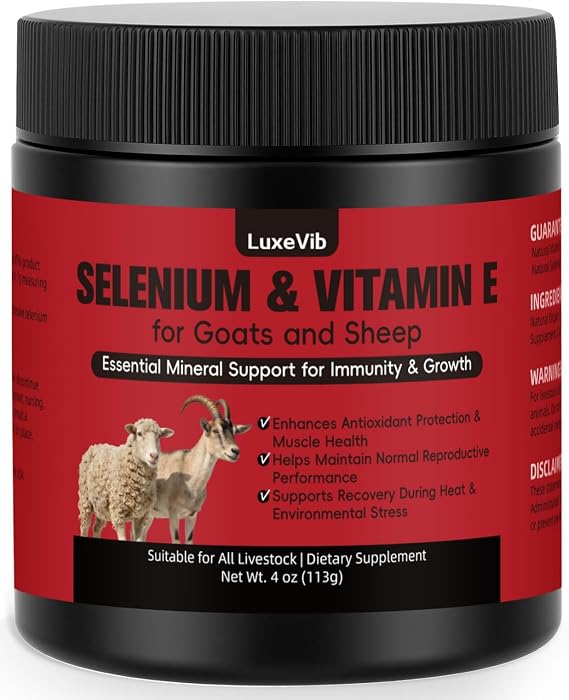 E and S Livestock Vitality Formula | Selenium for Goats, Sheep & All Livestock | Nutrient Support Powder for Energy Balance and Mobility | Feed Mix Additive for Healthy Growth, 4 oz(113 g)