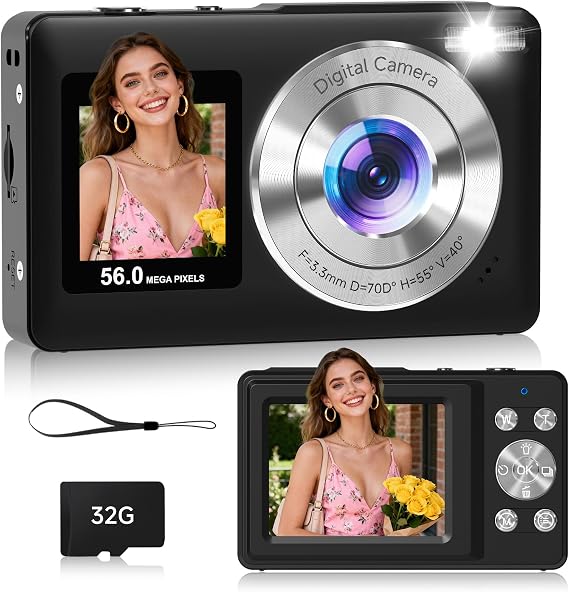 Digital Camera, 56MP Dual Screen Point