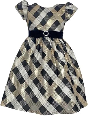 Made in USA - Christmas Dresses for Girls - Black and Gold Dress for Girls - Oro Vestidos Navidenos para Ninas