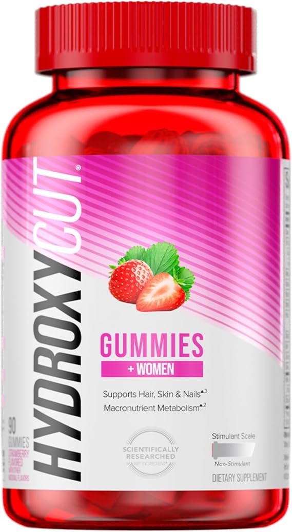 Hydroxycut Gummies +Women, Dietary Supplement, Strawberry, 90 Gummies