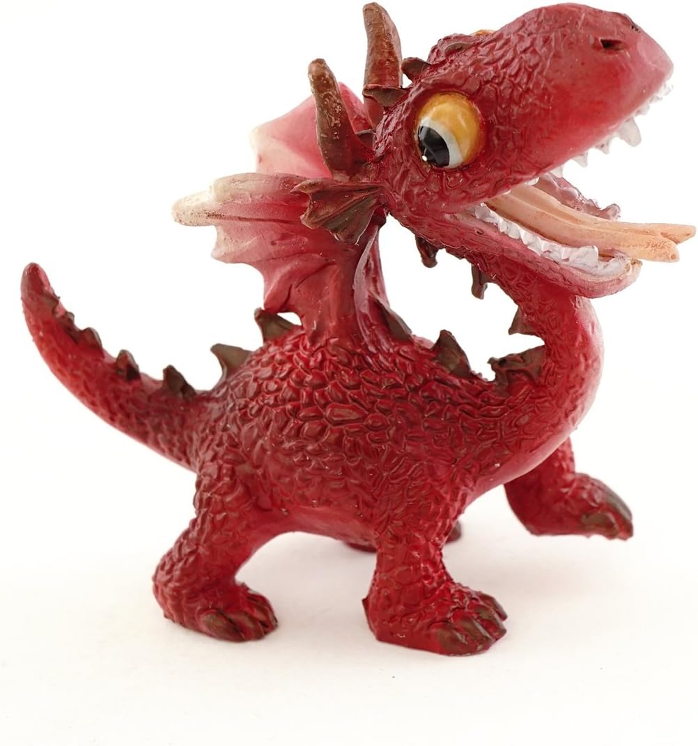 Top Collection Miniature Fairy Garden and Terrarium Mini Red Dragon Figurine