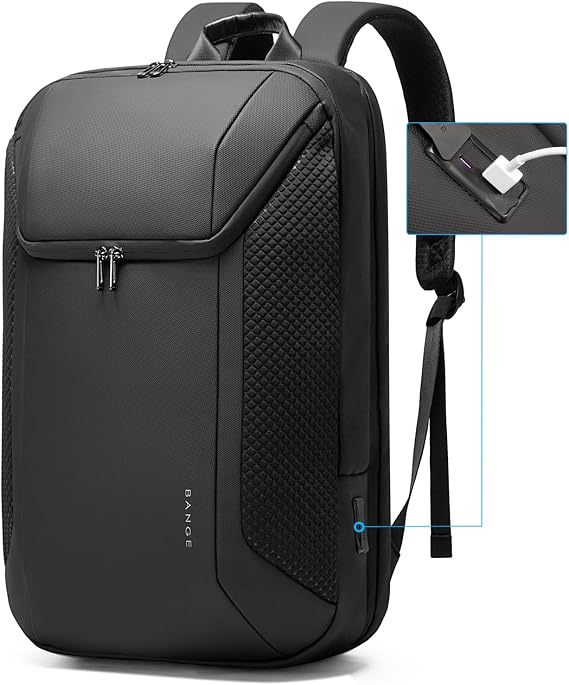 BANGE Men's Backpack for Work, Travel Laptop Backpack Fits 15.6 Inch Notebook, Business Work Backpack with USB3.0 Fast Charging Port...