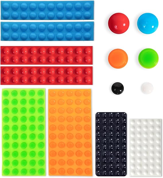 Bump Dots for Visually Impaired 280 Pcs Combo Pack(Orange&Red&Blue&White&Black&Green) - Low Vision Aids Braille Stickers Raised Tactile Dots for Elderly, Blind