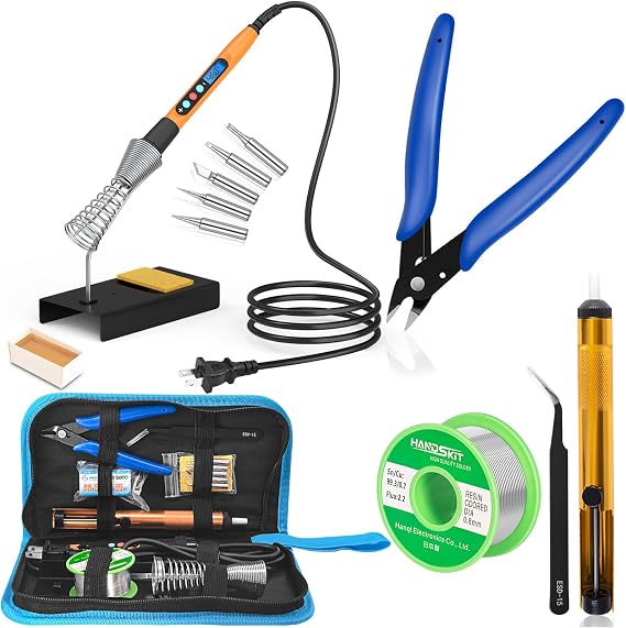 HANDSKIT 90W Soldering Iron Kit, LCD Adjustable Temperature 180-480C, 110V