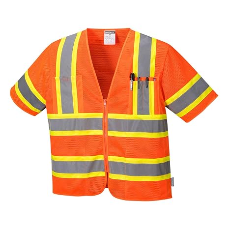 Portwest US383 Augusta Hi-Vis Contrast Mesh Executive Vest Short Sleeve