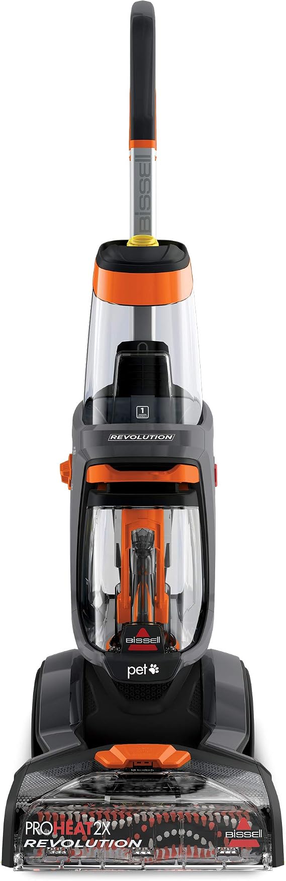 Bissell ProHeat 2X Revolution Pet Full Size Upright Carpet Cleaner, 1548F, Orange