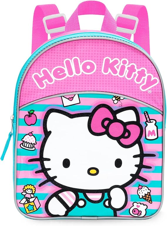 Hello Kitty Mini Backpack for Girls - 11 Mini School Bag with Adjustable Straps for Kids | Hello Kitty Backpack Purse for Girls