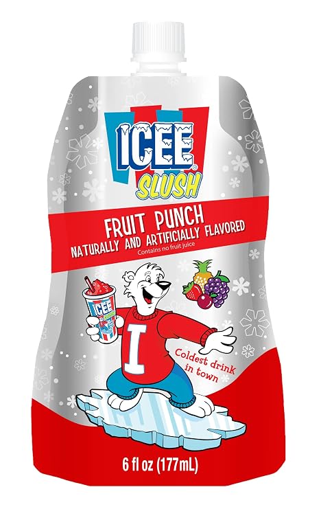 Icee Slush Pouches Case, Fruit Punch, 24 Count
