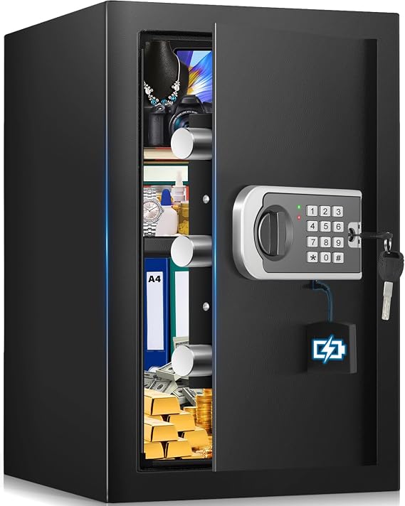 [16.54" Tall] Safe Box, 2.8 Cuft Home Safes With Fireproof Bag