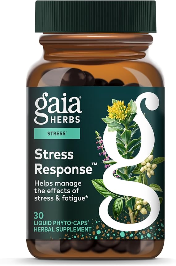 Gaia Herbs Stress Response Supplements, 30 Vegan Capsules, 15 Servings | Supports Relaxation & Healthy Stress Response, With Rhodiola, Holy Basil, Ashwagandha & More, Vegan*