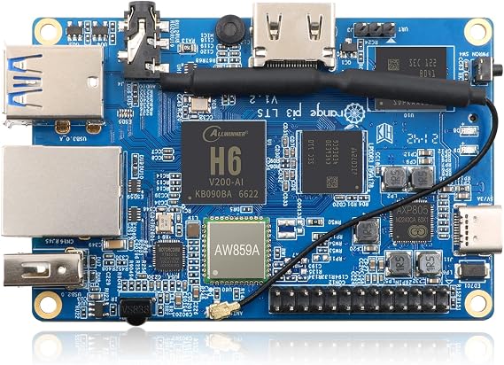 Orange Pi 3 LTS Allwinner H6 2GB LPDDR3 8GB EMMC Flash Quad-Core 64-bit Single Board Computer for Android 9.0, Ubuntu, Debian Mini PC PI3 LTS
