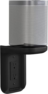 Sanus Outlet Shelf - Holds Any Device Up to 10lbs & Installs in Seconds - Includes Standard & Decora Style Outlet Covers & Integrated Cable Management Channel - Works for Sonos & Smart Home Speakers