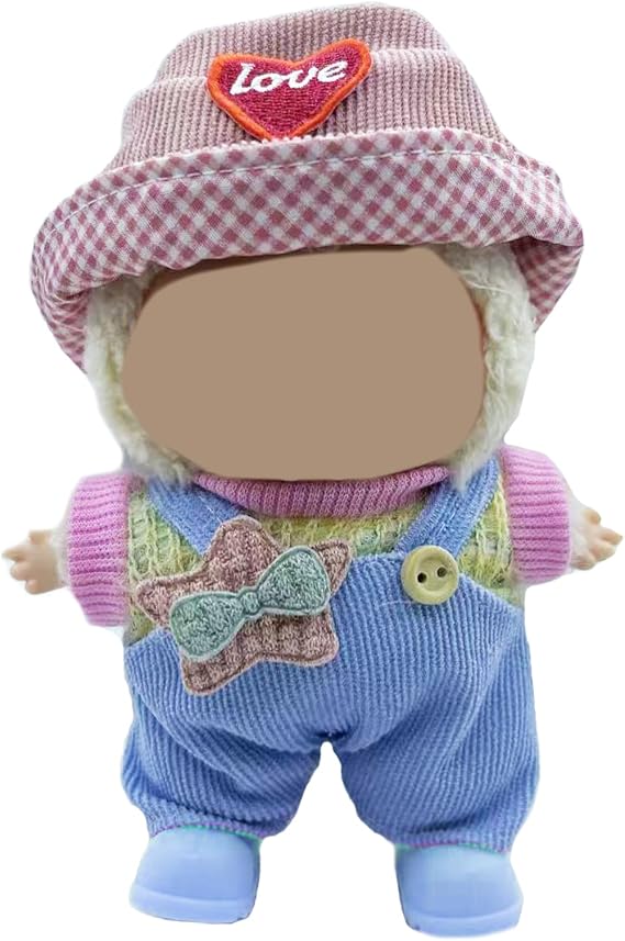 17cm Doll Clothes Set Suitable for Labubu, Luxury Chic Handmade Dolls Outfit Hat Shoes, Dress up Unique Style Hat Clothes for 17cm Dolls Accessories Suit (No Doll)