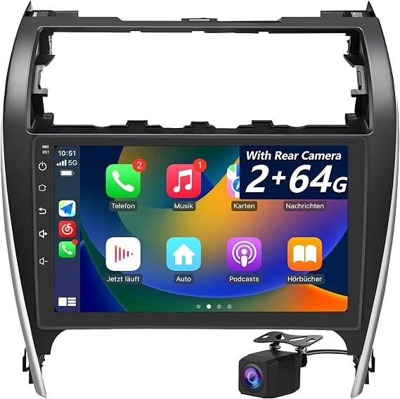 Radio for Toyota Camry 2012 2013 2014 2015, with CarPlay & Camera