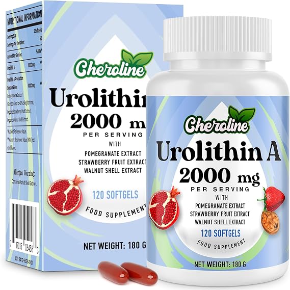 Urolithin A Supplement 2000mg, 120 Softgels 60-Day Supply, Enhanced with Pomegranate, Strawberry & Walnut Extracts, Premium Formula (120 Count (Pack of 1))