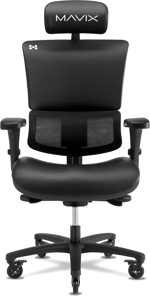 MAVIX M9 Gaming Chair, Dynamic Variable Lumbar & Cool Comfort Seating - Ergonomic Swivel Chair/Height Adjustable/Headrest/Perfect for Gaming or Office (Black/Black)
