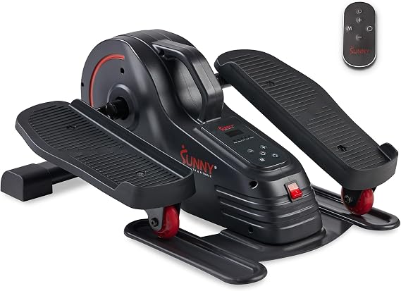 Sunny Health & Fitness Under Desk Pedal Elliptical Machine Leg Exerciser | Joint-Friendly, Quiet Operation, Adjustable Resistance, Compact, Compact, Digital Monitor, SunnyFit App