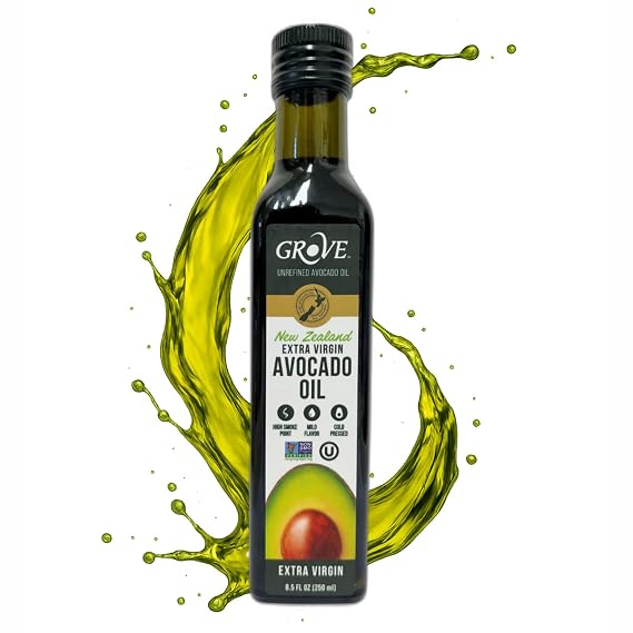 Grove Extra Virgin Avocado Oil - Cold Pressed, High Heat Cooking, 8.4oz
