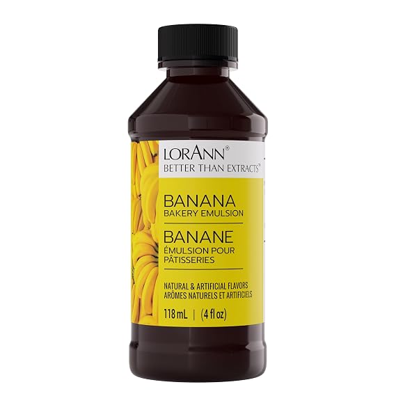 Lorann Oils Banana Bakery Emulsion: Ideal for Boosting Fruit Tones in Cakes, Cookies & Desserts, Gluten-Free, Keto-Friendly, Banana Extract Substitute Essential for Your Kitchen
