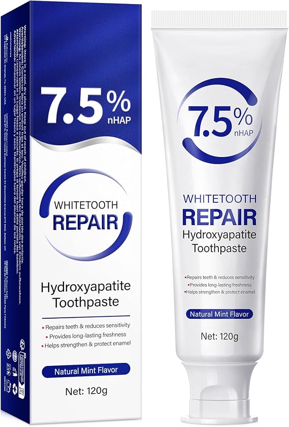 Hydroxyapatite Toothpaste Protects Enamel, Strengthens Teeth, Deeply Cleans and Promotes Oral Health with a Refreshing Mint Flavor.