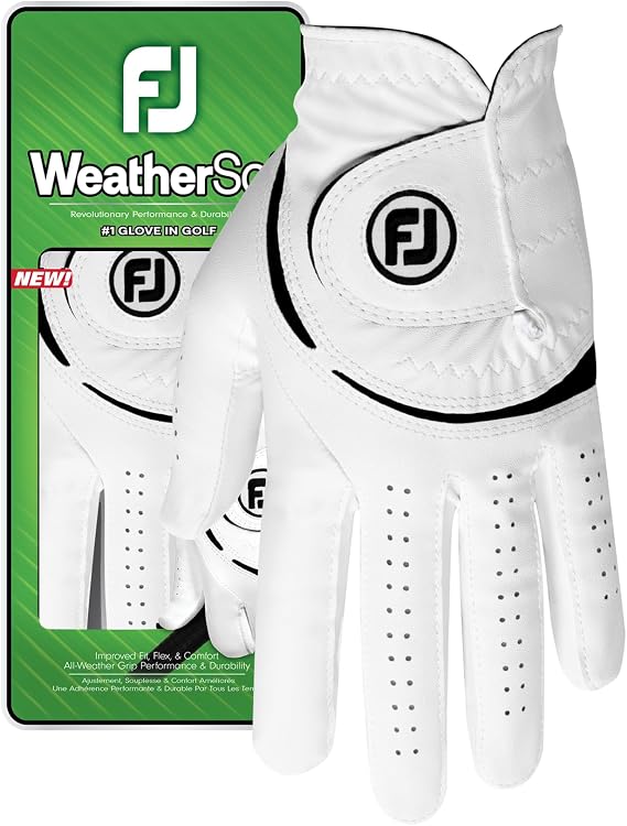FootJoy WeatherSof Women's Golf Glove, White/Black