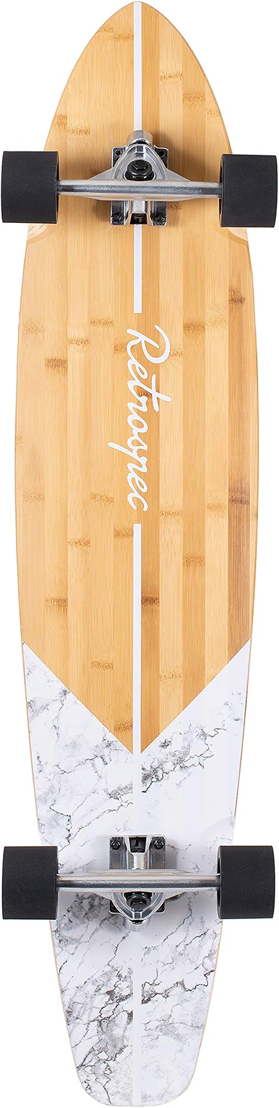 Retrospec Zed Longboard Skateboard Complete Cruiser | Bamboo & Canadian Maple Wood Cruiser w/ Reverse Kingpin Trucks for Commuting, Cruising, Carving & Downhill Riding