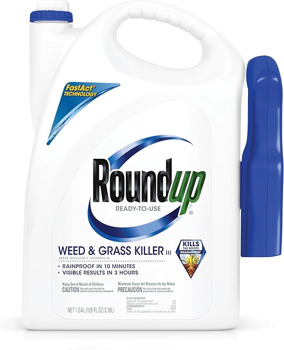 Roundup Weed and Grass Killer III Ready-to-Use Trigger Spray, 1-Gallon