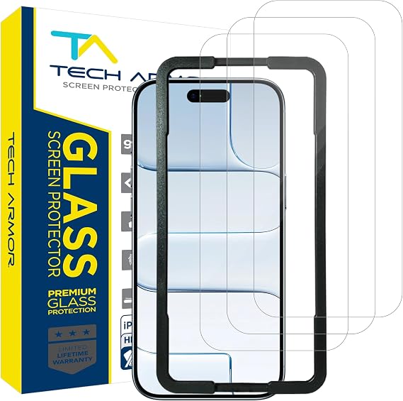 Tech Armor for iPhone 17 Air Screen Protector Glass 6.5 inch - Ballistic Tempered, Case Friendly, Sensor Protection, HD, 9H Hardness, 3 Pack