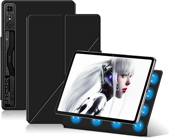 for Red Magic Nova Tablet Case,high qualit Magnetism Shell, Lightweight,Tri-fold Transformable,Scratch Resistant, Black case for Red Magic Nova 10.9 inch